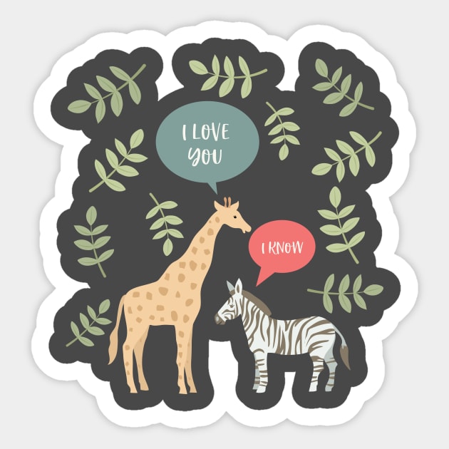 Funny Safari Love Shirt Sticker by SWON Design